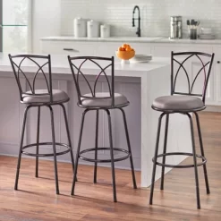 Set Of 3 Delta Adjustable Height Stool Black/Gray - Buylateral