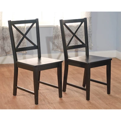 Set Of 2 Virgina Cross Back Chair Black - Buylateral 3 Set Of 2 Virgina Cross Back Chair Black - Buylateral