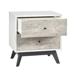 Crislana Mid-Century Nightstand White/Weathered Gray - Buylateral -Living Room Furniture Store GUEST 0c0a4c70 c2cf 4441 bcad 08f32d29bbb7