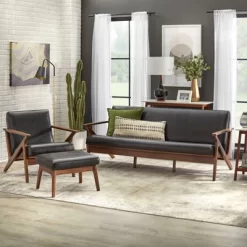 Bianca Mid-Century Modern Armchair Black/Walnut - Buylateral -Living Room Furniture Store GUEST 315f2f65 2f52 4bc9 976c 622c9d234098
