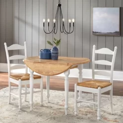 3pc Ladder Back Drop Leaf Dining Set Wood/White - Buylateral -Living Room Furniture Store GUEST 39890da1 e04d 42cc a137 afefb030b99c