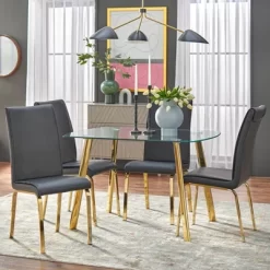 Uptown Dining Table Glass/Gold Metal - Buylateral -Living Room Furniture Store GUEST 3ac55a59 8d81 4347 9ca6 ef184b7d353a
