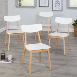 5pc Perla Dining Set White/Natural - Buylateral -Living Room Furniture Store GUEST 4417902f 7c09 4c27 9ed5 5c557ec58e23