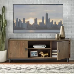 Dulce Entertainment Center TV Stand For TVs Up To 55" Gray - Buylateral