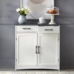 Dalton 2 Door Buffet Cabinet White/Charcoal Gray - Buylateral -Living Room Furniture Store GUEST 480b053e 1b6b 40ee a27f b4896ea1b1ba