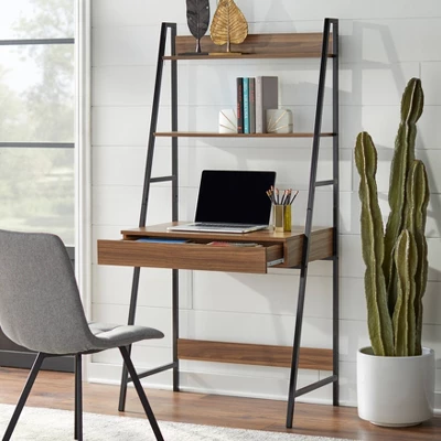 Denton Ladder Desk Walnut/Black - Buylateral 4 Denton Ladder Desk Walnut/Black - Buylateral - Image 2