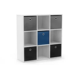 7.5" Utility Bookcase With 5 Fabric Bins - Buylateral -Living Room Furniture Store GUEST 4f092cd7 87e3 43ea 9ed3 8d6f6e80cb71