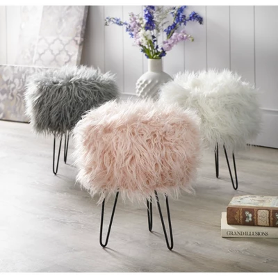 Patrice Faux Fur Stool - Buylateral 3 Patrice Faux Fur Stool - Buylateral - Image 2