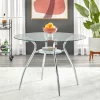 39.5" Round Mabel Glass Top And Chrome Base Dining Table Clear/Chrome - Buylateral -Living Room Furniture Store GUEST 62542b4d 779e 4048 848b 13a55ddb784f