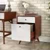 Cassie 2 Drawer File Cabinet White/Walnut - Buylateral -Living Room Furniture Store GUEST 682f5f13 945c 4e53 a115 01bc5166df37