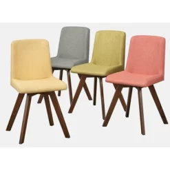 Set Of 4 Clybourn Dining Chair - Buylateral: Mid-Century Modern, Upholstered, Rubberwood Legs