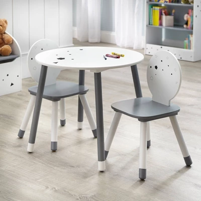 Talori Kids' Table And Chair Set With Bookshelf Gray/White - Buylateral 2 Talori Kids' Table And Chair Set With Bookshelf Gray/White - Buylateral