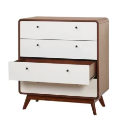 Cassie Mid-Century Modern 4 Drawer Chest Walnut/White - Buylateral -Living Room Furniture Store GUEST 6fff093a b024 4d8a af0e cfa9a4196499