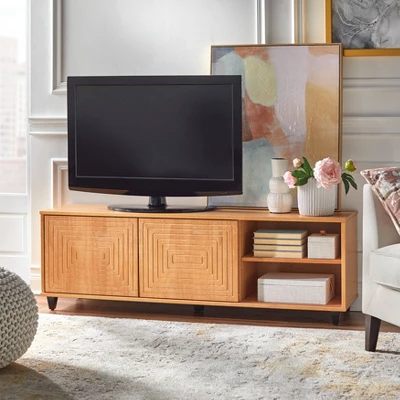 Messina TV Stand For TVs Up To 68" Light Brown - Buylateral 3 Messina TV Stand For TVs Up To 68" Light Brown - Buylateral - Image 2