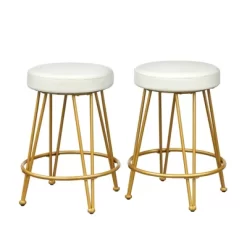 Set Of 2 24" Mazzini Faux Leather And Metal Counter Height Barstools - Buylateral 13 Set Of 2 24" Mazzini Faux Leather And Metal Counter Height Barstools - Buylateral -Living Room Furniture Store GUEST 8607c253 0571 45c6 8b72 5fbf46715352