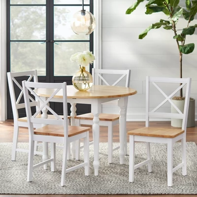 5pc Virginia Dining Set Wood/White - Buylateral 3 5pc Virginia Dining Set Wood/White - Buylateral