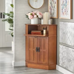 Mission 2 Door 1 Drawer Corner Storage Cabinet Oak - Buylateral -Living Room Furniture Store GUEST 9636a05b ff0a 4faf 81fb f47e8e914aaf