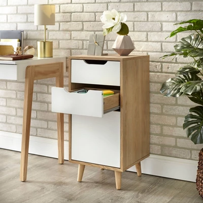 Este 3 Drawer Filing Cabinet Natural/White - Buylateral 4 Este 3 Drawer Filing Cabinet Natural/White - Buylateral - Image 2