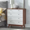 Cassie Mid-Century Modern 4 Drawer Chest Walnut/White - Buylateral -Living Room Furniture Store GUEST afa1d437 9a71 40c8 a6cd 150122d9658c