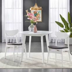 3Pc Tania Dining Set White - Buylateral
