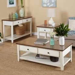 Charleston Sofa Table Off White/Chestnut - Buylateral -Living Room Furniture Store GUEST b6183ef3 6e76 42dd 9543 b0dbcfc6f7fc