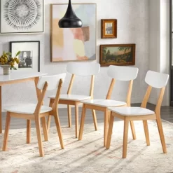 5pc Perla Dining Set White/Natural - Buylateral -Living Room Furniture Store GUEST c0eb4aa8 ca88 4e3b a448 7cf235872490