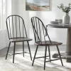 Set Of 2 Milo Windsor Metal With Wood Seat Dining Chairs Black/Espresso Brown - Buylateral -Living Room Furniture Store GUEST c2ad2544 41b0 4a24 8d4a 403b9776f2a6