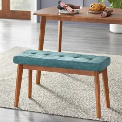 4pc Nettie Mid-Century Modern Dining Set With Bench Walnut/Teal - Buylateral -Living Room Furniture Store GUEST c34ef500 4aff 44c6 9911 7f3bc6da7e64