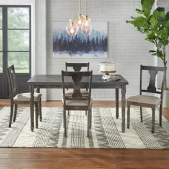 5pc Burntwood Dining Set Gray - Buylateral