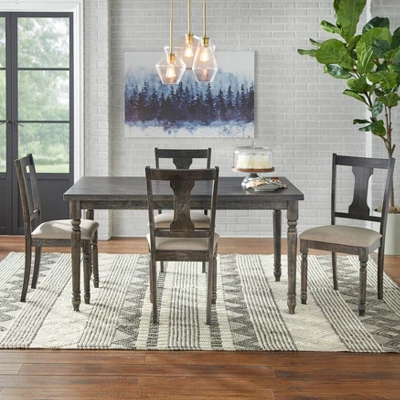 5pc Burntwood Dining Set Gray - Buylateral 3 5pc Burntwood Dining Set Gray - Buylateral