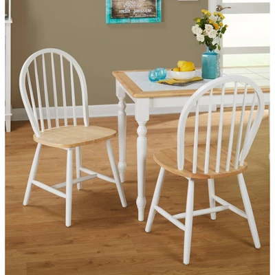 3pc Chester Tile Top Dining Set White/Natural - Buylateral 5 3pc Chester Tile Top Dining Set White/Natural - Buylateral - Image 3