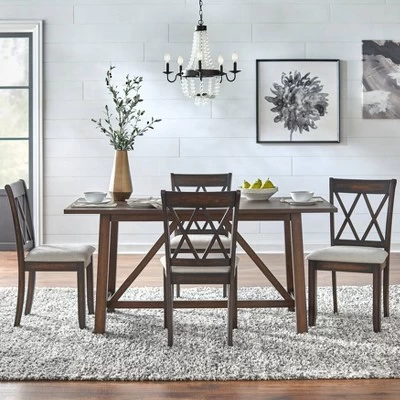 Davidson Modern Rectangular Farmhouse Dining Table Rustic Brown - Buylateral 4 Davidson Modern Rectangular Farmhouse Dining Table Rustic Brown - Buylateral - Image 2