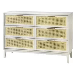 Andros 6 Drawer Dresser With Faux Cane Drawer Fronts - Buylateral -Living Room Furniture Store GUEST e25486b7 d645 4502 a14f 2594bad7a434