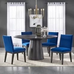 5Pc North Bay Round Dining Set Navy - Buylateral