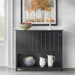 Hanover Buffet With Shelf Black - Buylateral