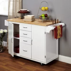 Cottage Country Wood Top Kitchen Cart White - Buylateral 9 Cottage Country Wood Top Kitchen Cart White - Buylateral -Living Room Furniture Store GUEST e6c0e569 06e3 4efa 8777 0544b0519137