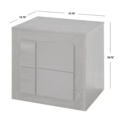 Buylateral Maya Night Stand Dark Sonoma Oak/Gray: Contemporary 2-Drawer, Laminated Surface, 18.7" Height -Living Room Furniture Store GUEST f5c21b10 20ad 4095 96d4 dbd26abb88c4