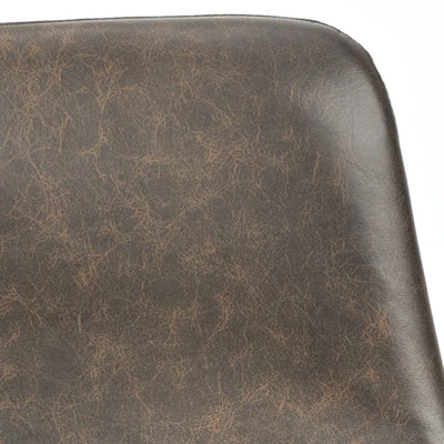 Set Of 2 30" Draper Metal Counter Height Barstool Brown Faux Leather/Black - Buylateral 4 Set Of 2 30" Draper Metal Counter Height Barstool Brown Faux Leather/Black - Buylateral - Image 2