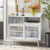 Dublin Bar Cabinet With Sliding Glass Doors White - Buylateral -Living Room Furniture Store GUEST fa726d25 796d 4ebe b844 09cb1cfbcabd